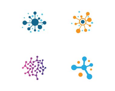 Molekül logo şablonu vektör resimleme tasarımı