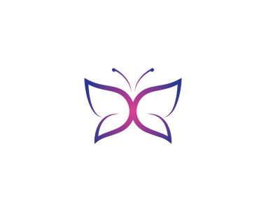 Kelebek logosu vektör ikonu çizimi tasarımı