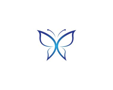 Kelebek logosu vektör ikonu çizimi tasarımı