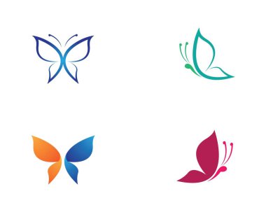 Kelebek logosu vektör ikonu çizimi tasarımı