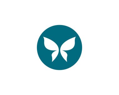 Kelebek logosu vektör ikonu çizimi tasarımı