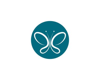Kelebek logosu vektör ikonu çizimi tasarımı