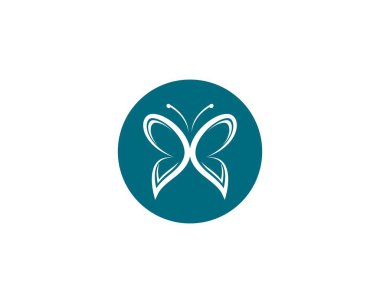 Kelebek logosu vektör ikonu çizimi tasarımı