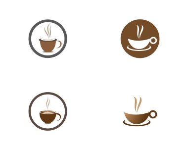Kahve fincanı Logo Şablon vektör tasarımı