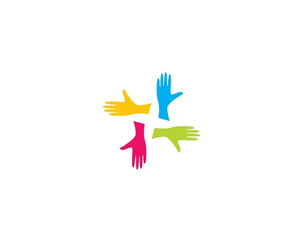 Desain Ilustrasi Ikon Vektor Templat Logo Perawatan Komunitas Dan Penjabaran - Stok Vektor