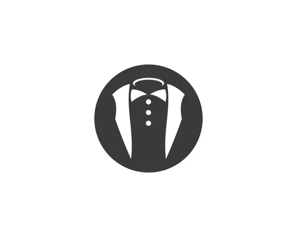 Modèle Logo Tuxedo Icône Vectorielle Illustration Design — Image vectorielle
