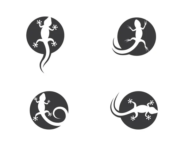 Logo Jaszczurki Szablon Wektor Ikona Ilustracja Projekt — Wektor stockowy