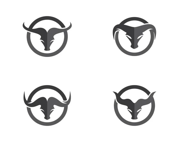 Bull Logo Template Vector Icon Illustration Design — Stock Vector