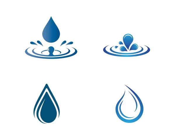 Modèle Logo Goutte Eau Icône Vectorielle Illustration Design — Image vectorielle