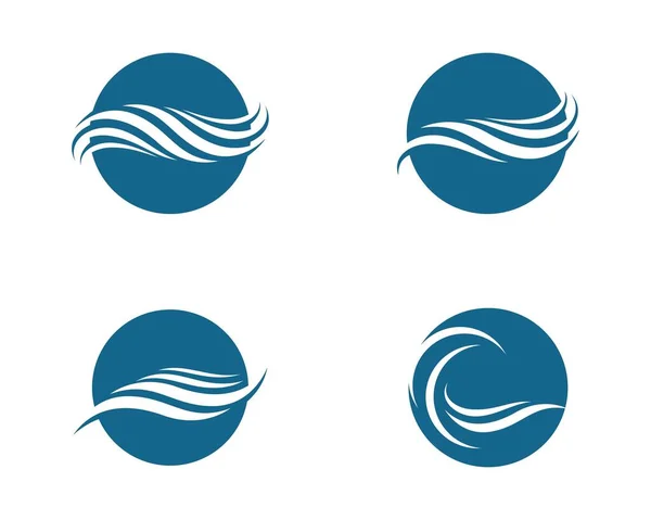 Vague Eau Logo Vectoriel Icône Illustration Design — Image vectorielle