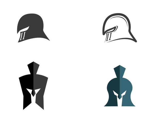 Spartan Casco Logo Plantilla Vector Icono — Archivo Imágenes Vectoriales