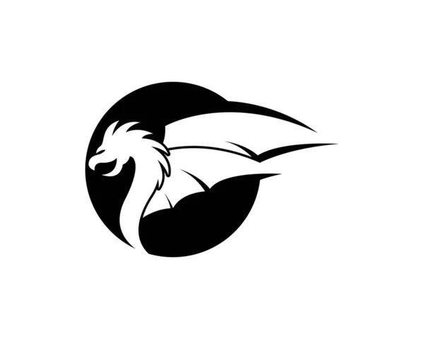 Dragon Head Logo Szablon Wektor Ikona Ilustracja — Wektor stockowy