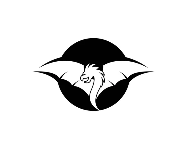Dragón Cabeza Logo Plantilla Vector Icono Ilustración — Vector de stock