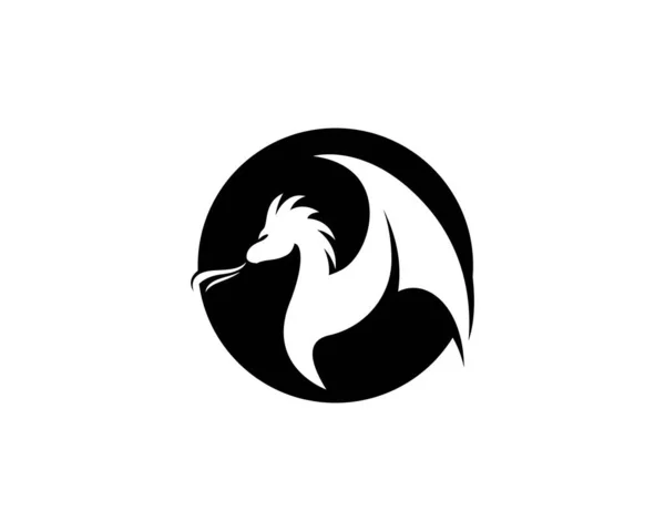 Dragão Cabeça Logotipo Modelo Ícone Vetor Ilustração — Vetor de Stock