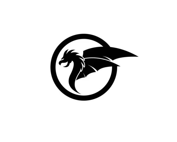 Dragão Cabeça Logotipo Modelo Ícone Vetor Ilustração — Vetor de Stock