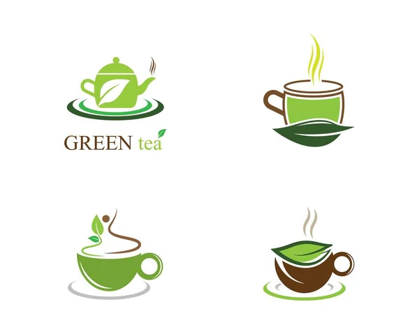 Teetasse Logo Vorlage Vektor Symbol Illustration Design — Stockvektor