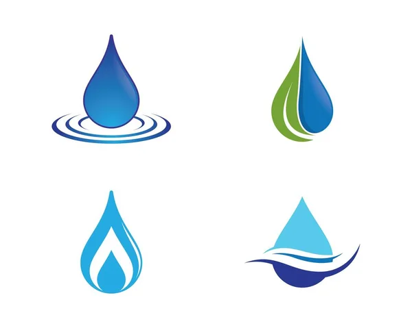 Modèle Logo Goutte Eau Icône Vectorielle Illustration Design — Image vectorielle