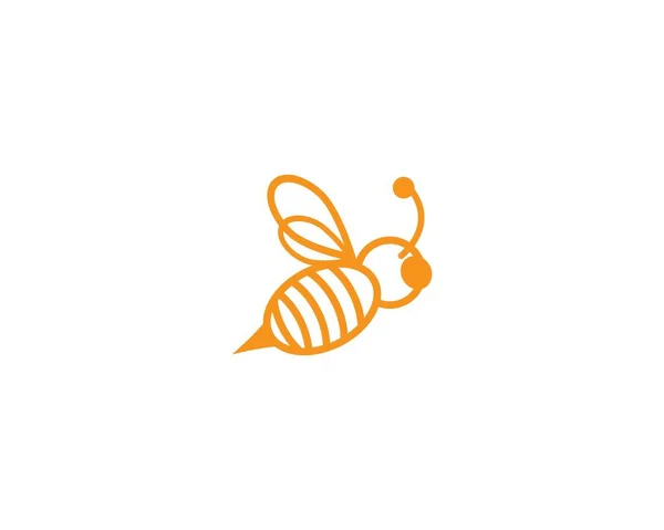 Bee Logo Vector Icon Illustration — Stock Vector