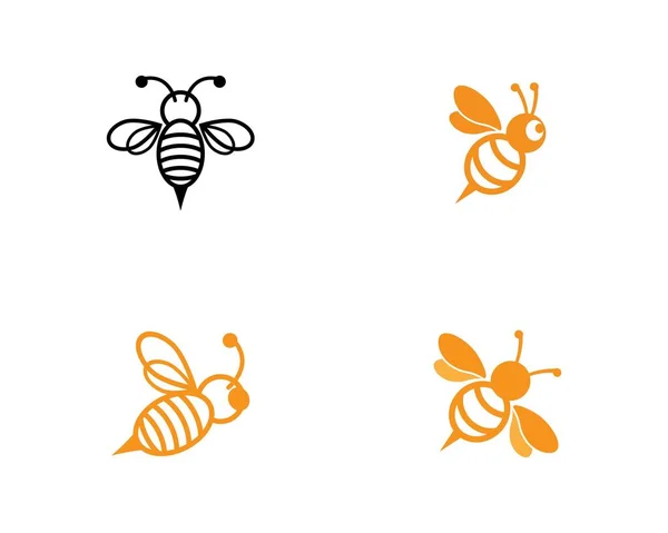 Illustration Icône Vectorielle Logo Abeille — Image vectorielle