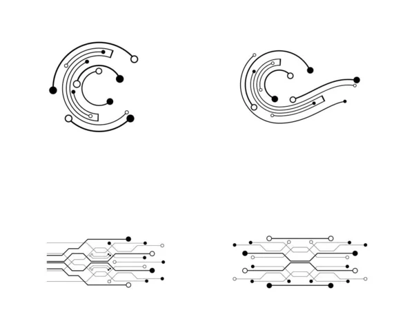 Дизайн Векторной Иконки Логотипа Технологии — стоковый вектор