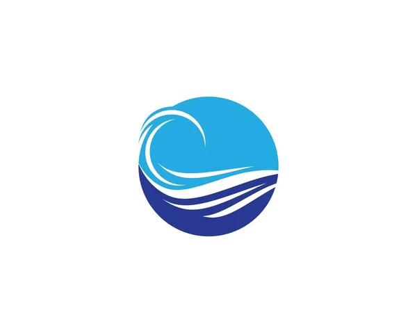 Water Wave Logo Vector Icon Illustration Design — Stock Vector