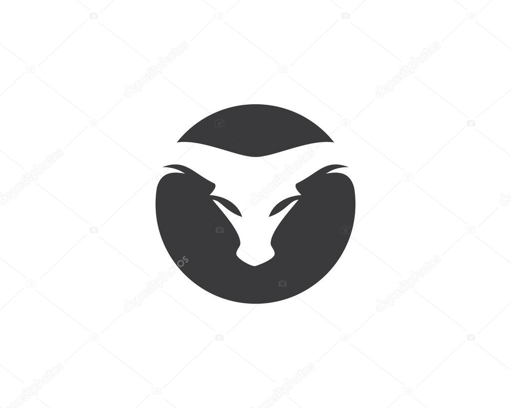 Bull logo template vector icon illustration design