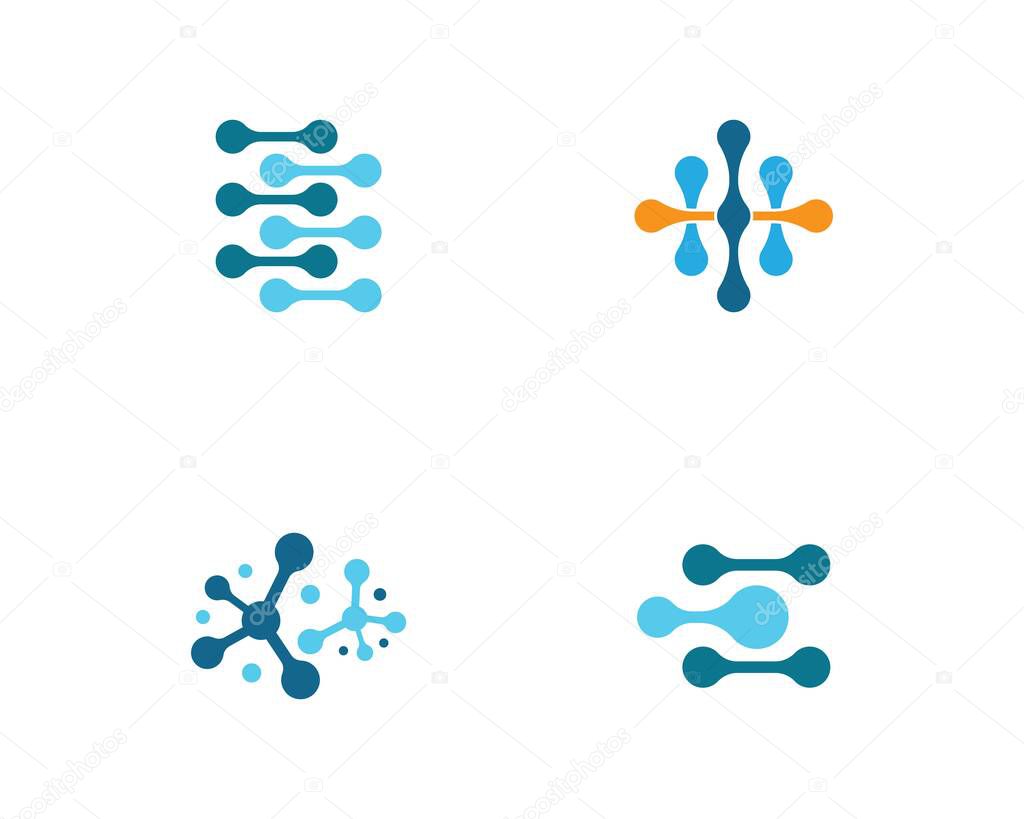 Molecule logo template vector icon illustration design