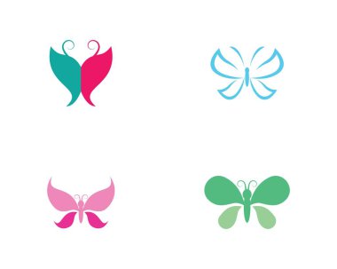 Kelebek logosu vektör ikonu çizimi tasarımı