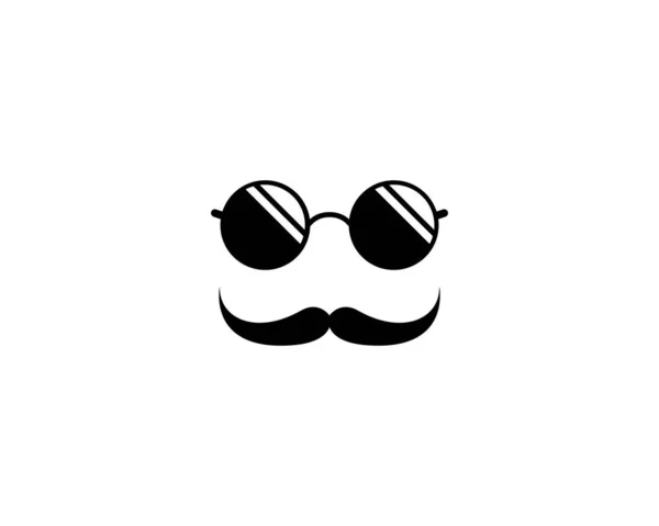 Mustache Logo Icon Illustration — Stock Vector