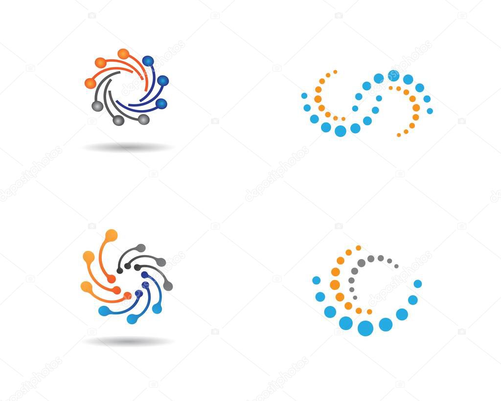 Molecule logo template vector icon illustration design