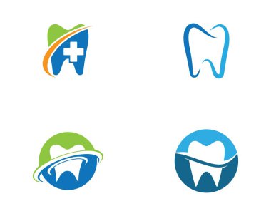 Diş logosu Şablon vektör çizim simgesi tasarımı