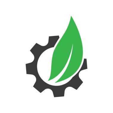 Eko-teknoloji logo tasarımı illüstrasyonu