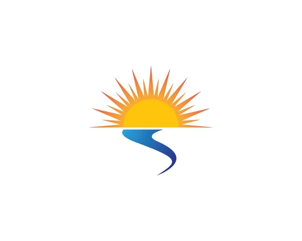 Sun Logo Plantilla Vector Icono Ilustración Diseño — Vector de stock