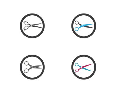 Makas logo şablonu vektör resimleme tasarımı