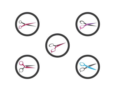 Makas logo şablonu vektör resimleme tasarımı