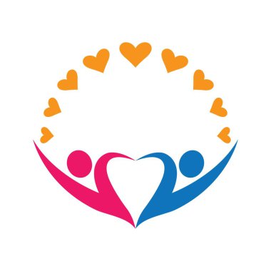 Toplum hizmeti logo resimleri tasarım illüstrasyonu