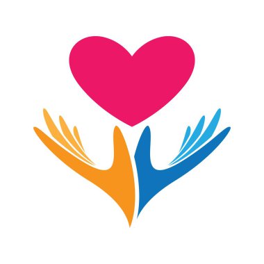 Aşk logosu ve sembol vektör simgesi tasarımı veriliyor