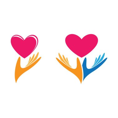 Aşk logosu ve sembol vektör simgesi tasarımı veriliyor