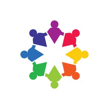 Toplum hizmeti logo resimleri tasarım illüstrasyonu