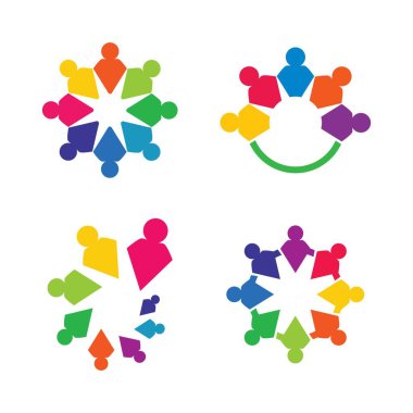 Toplum hizmeti logo resimleri tasarım illüstrasyonu