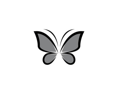 Kelebek logosu vektör ikonu çizimi tasarımı