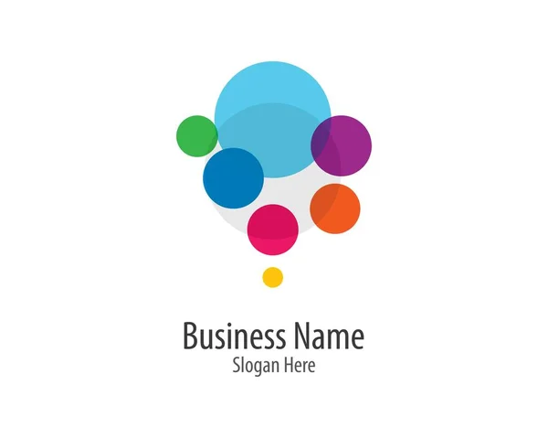 Bubble Logotipo Modelo Vetor Ícone Ilustração Design —  Vetores de Stock