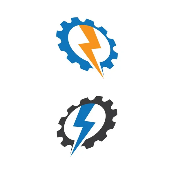 Engrenagem Poder Logotipo Imagens Ilustração Design —  Vetores de Stock