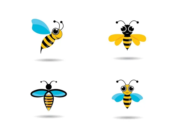 Diseño Ilustración Icono Vector Logotipo Abeja — Vector de stock