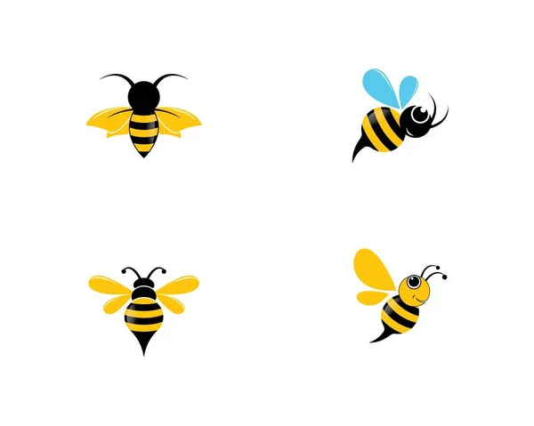 Bee Logo Vector Icon Illustration Design — Stock Vector