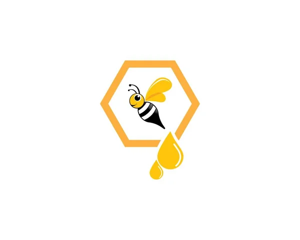 Bee Logo Vector Icon Illustration Design — Stock Vector