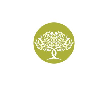 Ağaç logosu şablon vektör illüstrasyon tasarımı