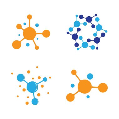 Molekül logo tasarımı vektör çizimi