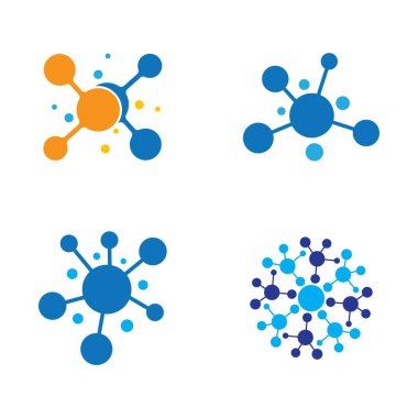 Molekül logo tasarımı vektör çizimi