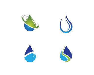 Su damlası logo şablonu vektör illüstrasyon tasarımı